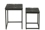 J-Line bijzettafel Shanil - hout/ijzer - zwart - set van 2