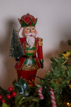 Beeld Notenkraker 13x10x32 cm Rood Kunststof Kerstdecoratie
