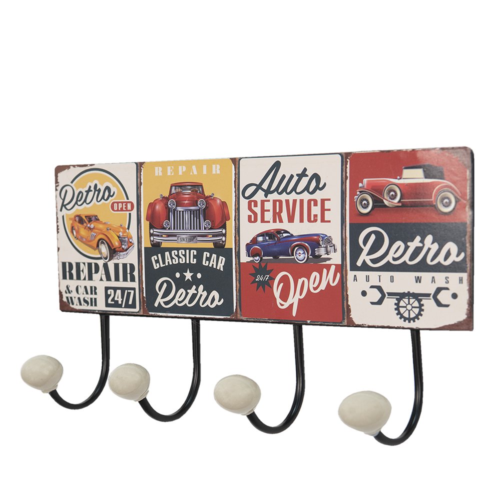 Wandkapstok 40x5x17 cm Rood Groen IJzer