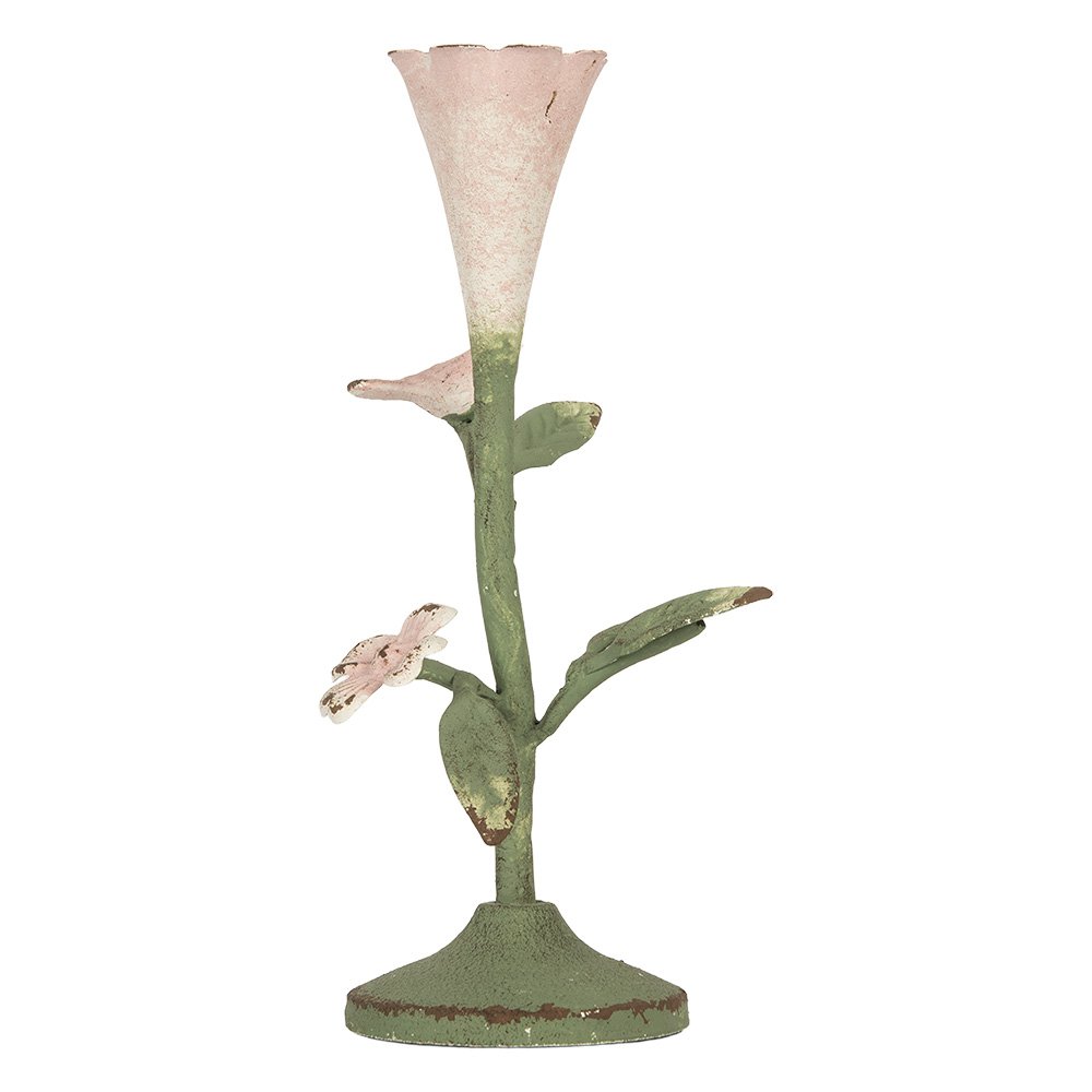 Kandelaar 12x12x26 cm Groen Metaal