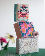 Sieradendoos met kralen en bloemen - 9x6x2,5 inch