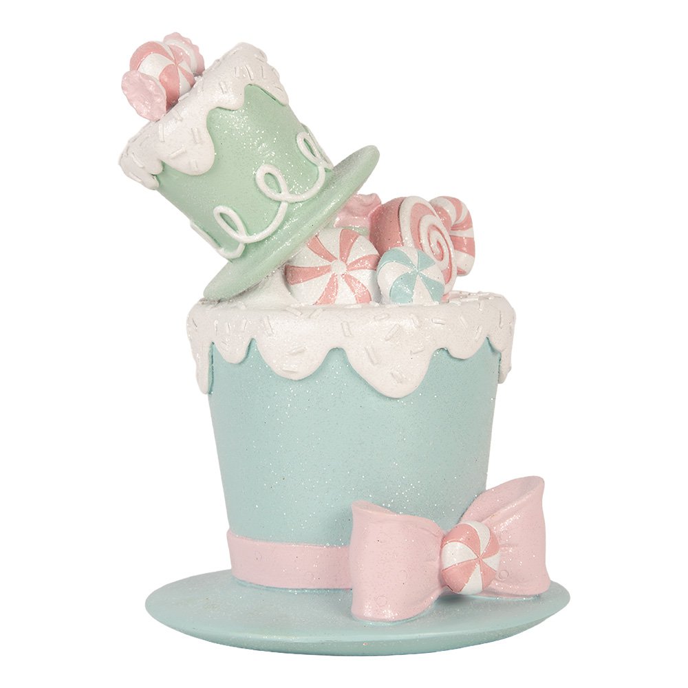 Decoratie Beeld Hoed 17x16x22 cm Groen Kunststof