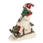 Decoratie Beeld Meisje 10x6x12 cm Beige Polyresin Slee Kerstdecoratie