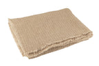J-Line Plaid Gerafelde Randen Katoen/Polyester Beige