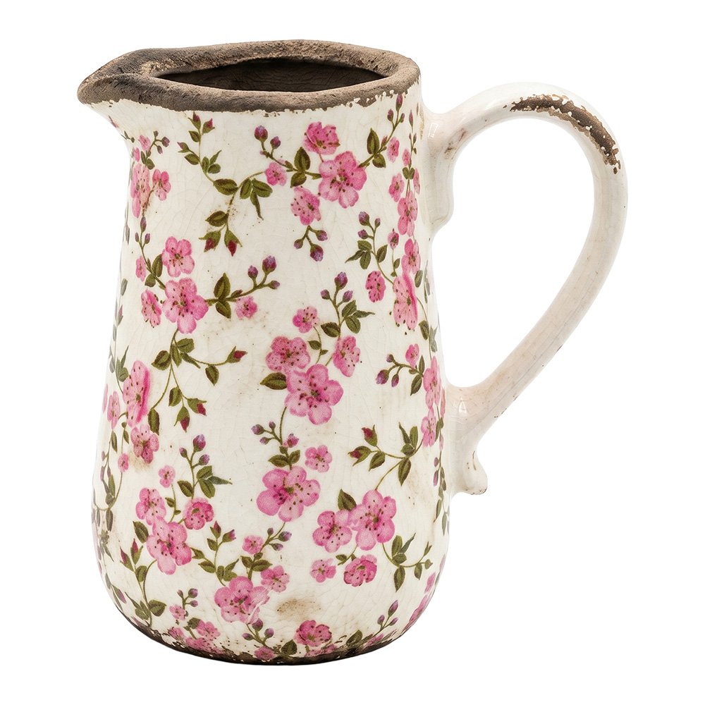 Decoratie Kan Beige Keramiek Bloemen