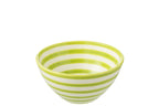 J-Line kom Granada Stripes High - keramiek - wit/groen - medium