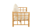 J-Line sofa Elise + kussen 2 Personen - rotan/textiel - naturel/wit