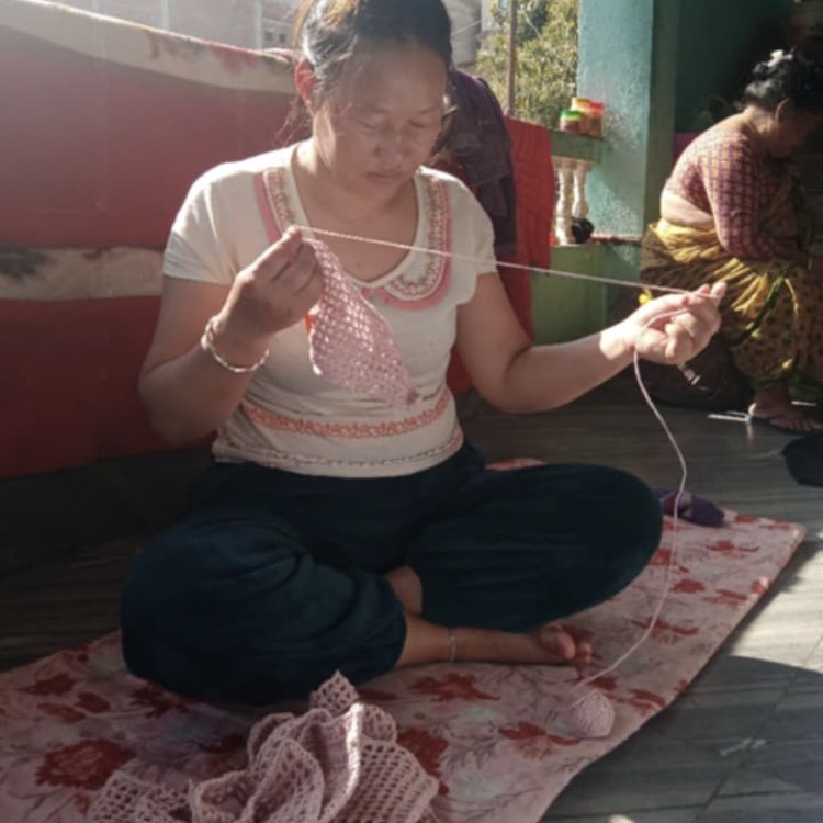 Luna-Leena tas kinderen - lichtroze - biologisch katoen - handgehaakt in Nepal