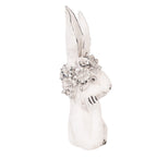 Decoratie Beeld Konijn 15x14x35 cm Wit Kunststof