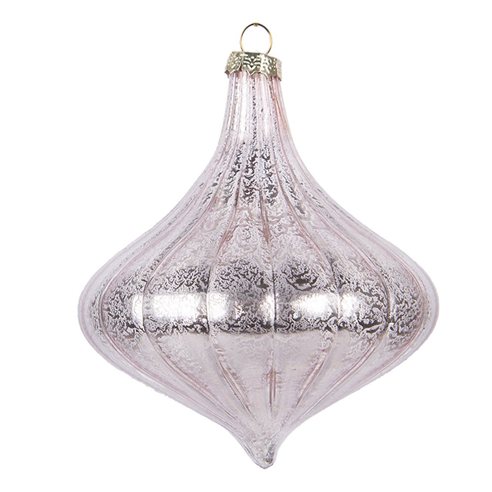 Kerstbal Ø 10x10 cm Roze Glas