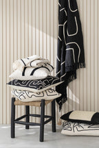 J-Line Plaid Strepen/Bogen Katoen Zwart/Wit