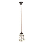 Hanglamp Tiffany Ø 15x115 cm wit Bruin Glas Hanglamp Eettafel