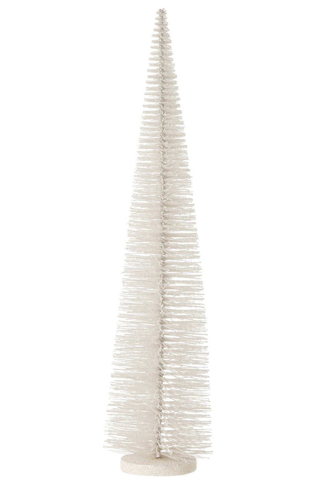 J-Line decoratie Kerstboom Glitter - kunststof - wit - large