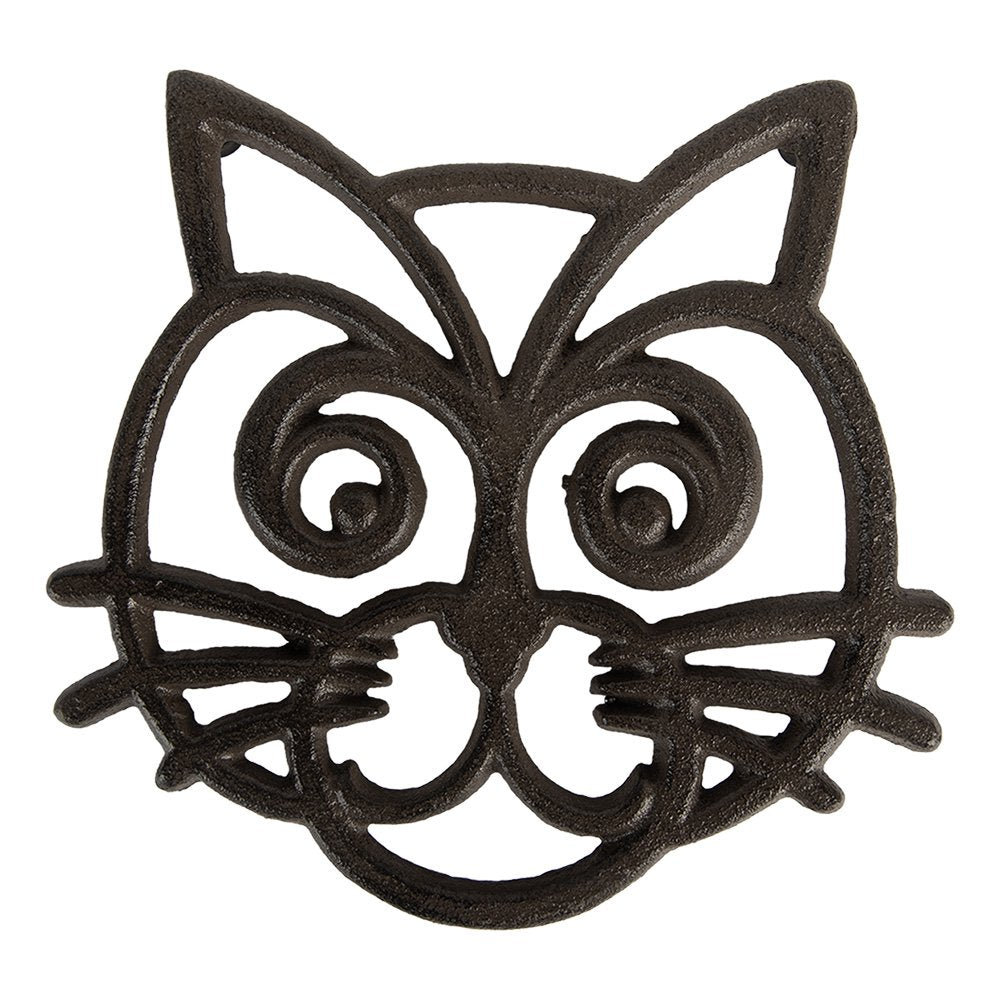 Onderzetters Pannen 16x17x2 cm Bruin Metaal Kat