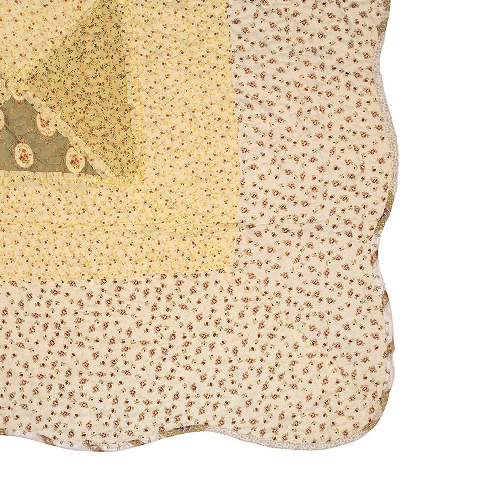 Bedsprei 230x250 cm Groen Beige Polyester