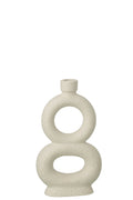 J-Line vaas Soliflore 2 Rings - steengoed - wit - L