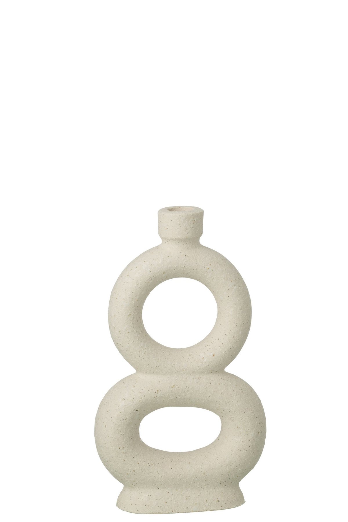 J-Line vaas Soliflore 2 Rings - steengoed - wit - L