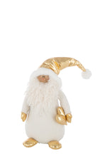 J-Line figuur Kerstman Hart - polyresin - wit/goud - L