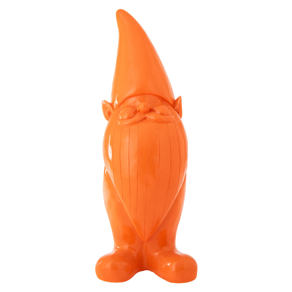 J-Line decoratie Kabouter - polyresin - oranje - L