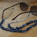 Brillenkoord acrylic chain zilver