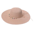 Hoed Dames Roze Papierstro Schelpen Zonnehoed