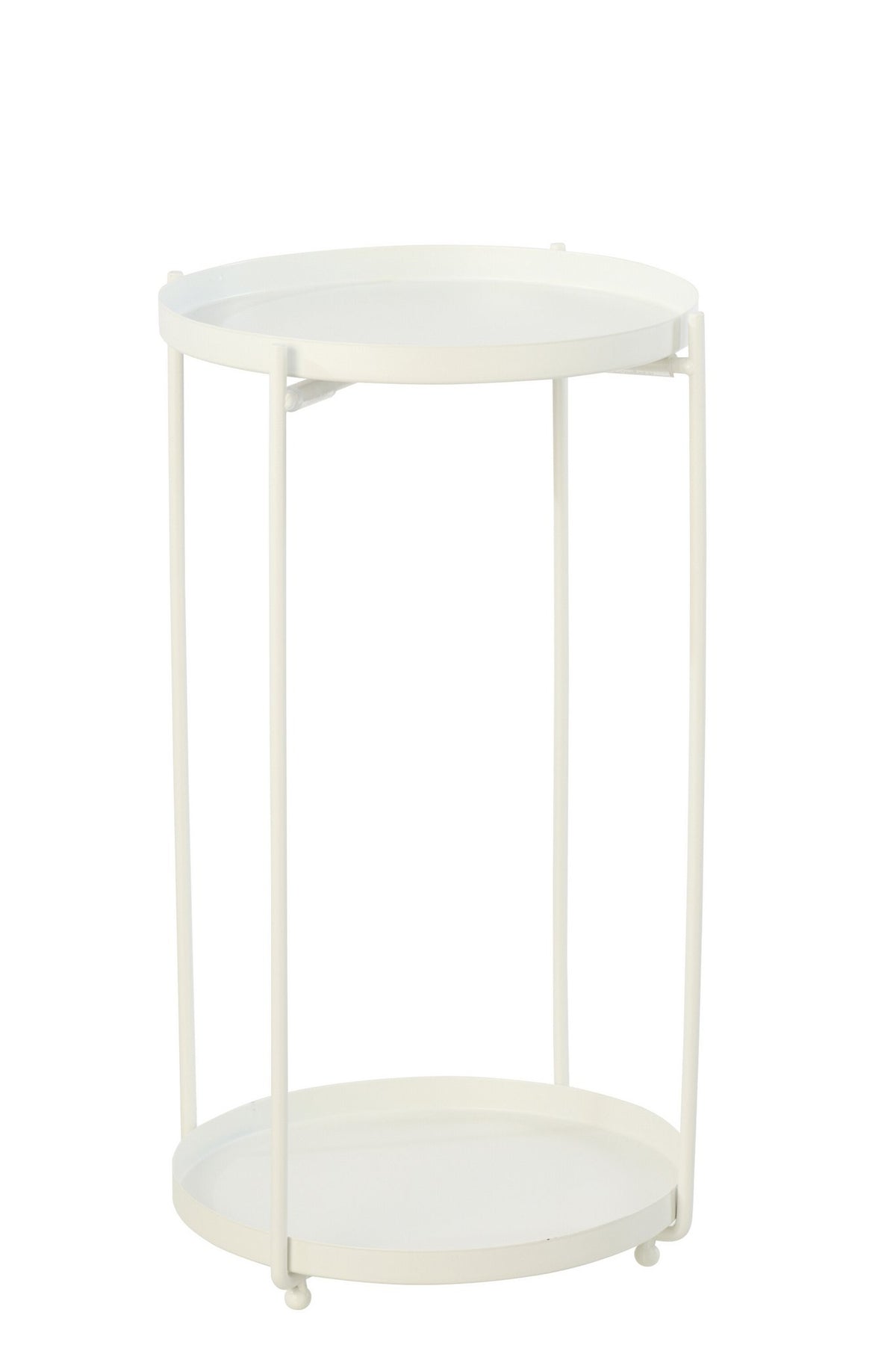 J-Line bijzettafel Rond - ijzer - wit - S