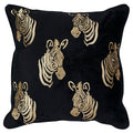*kussen fluweel zwart zebra 45x45cm*