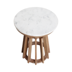 Sarawak bijzettafel marmer wit - 40x40x50 cm