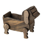 Bloempot 26x12x11 cm Bruin Hout Hond Bloempot Binnen