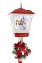 J-Line decoratie Straatlamp Sneeuw - kunstsof - rood/groen - LED