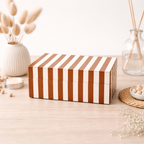 Bruin gestreepte hars opbergdoos MDF decoratieve organisator