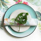 Placemats Set van 6 48x33 cm Wit Groen Katoen Jungle Botanics Tafelmat