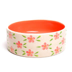 Serveerschaal | Keramiek Handgeschilderde Oranje Bloemen | Klein, oranje