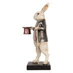 Decoratie Beeld Konijn 33 cm Beige Grijs Kunststof