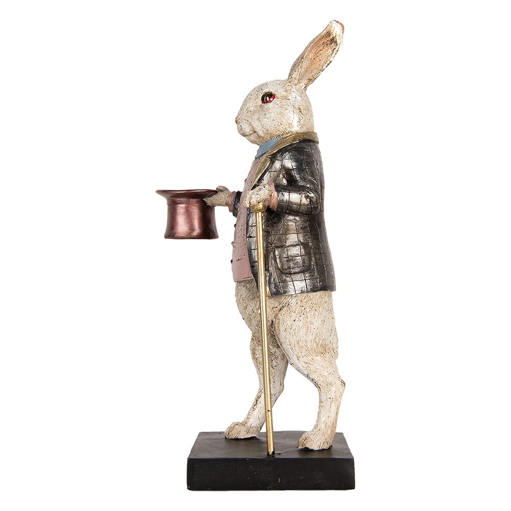 Decoratie Beeld Konijn 33 cm Beige Grijs Kunststof