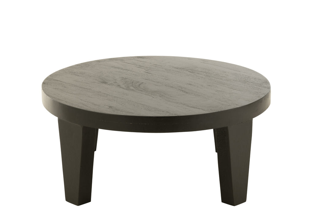 J-Line Salontafel Rond Mango Hout Matte Zwart