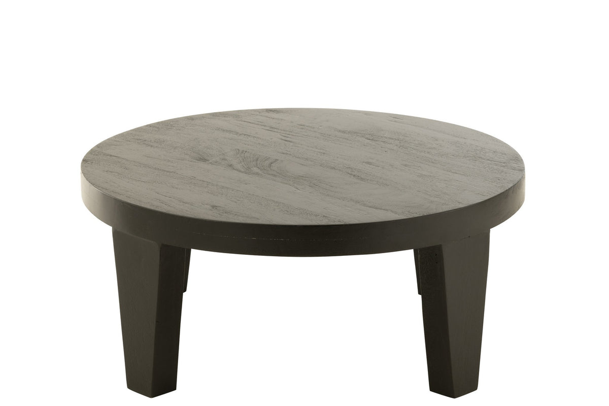 J-Line Salontafel Rond Mango Hout Matte Zwart