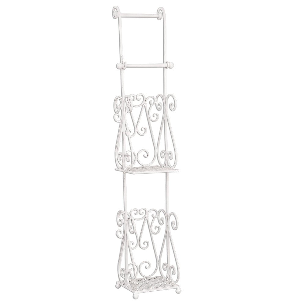 WC Rol Houder 17x17x97 cm wit ijzer toiletrolhouder