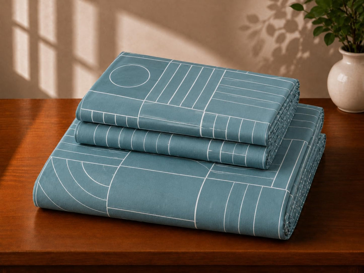 Laken | Polykatoenmix, elastisch getailleerd | Koning 198 cm x 182 cm 3-delige set