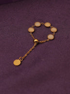 Verstelbare vingerring – verguld, steendetail