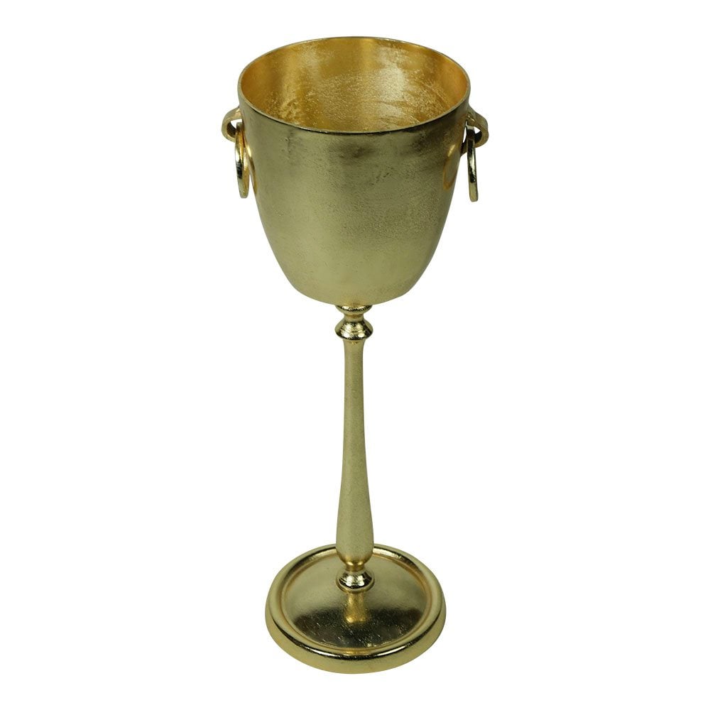 Wijnkoeler op poot champagne goud 31X12X10cm