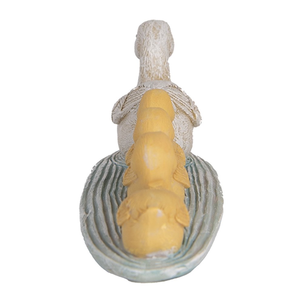 Decoratie Beeld Eend 26x6x7 cm Wit Geel Kunststof