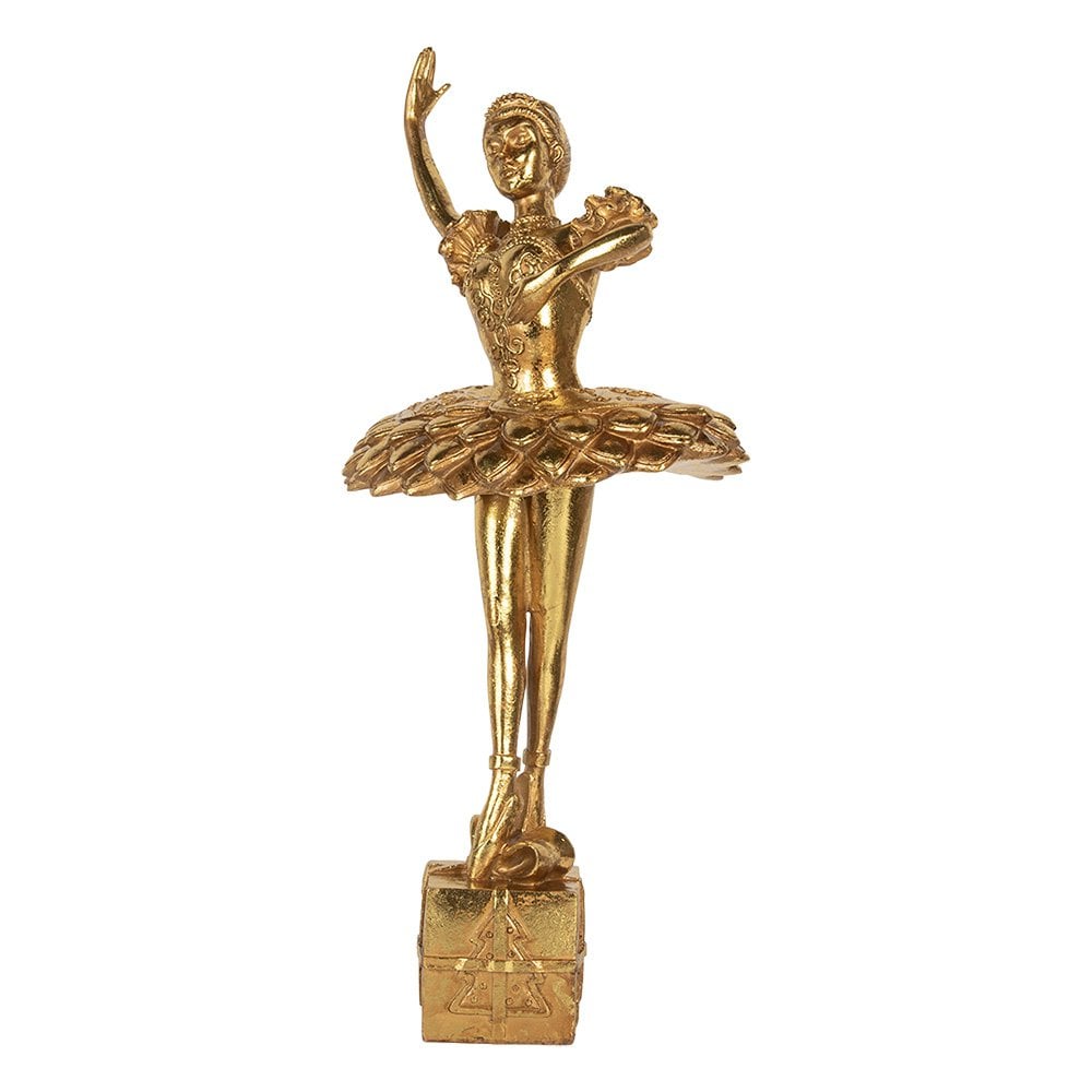 Kerstdecoratie Beeld Ballerina 20x17x45 cm Goudkleurig Kunststof