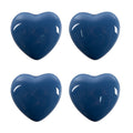 Deurknop Set van 4 Hart Ø 4 cm Blauw Keramiek Meubelknop