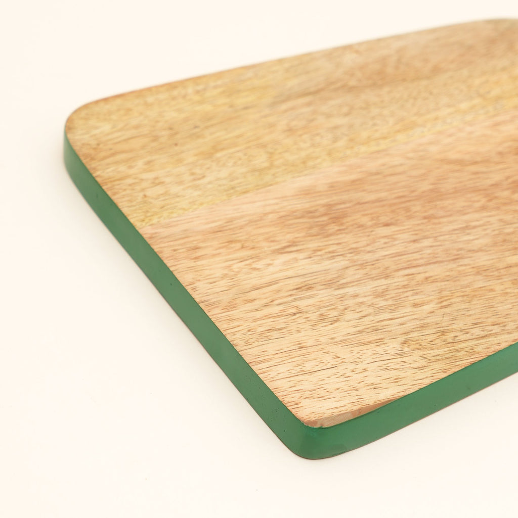 Mangohouten snijplank Green Edge Kaasschepbakje