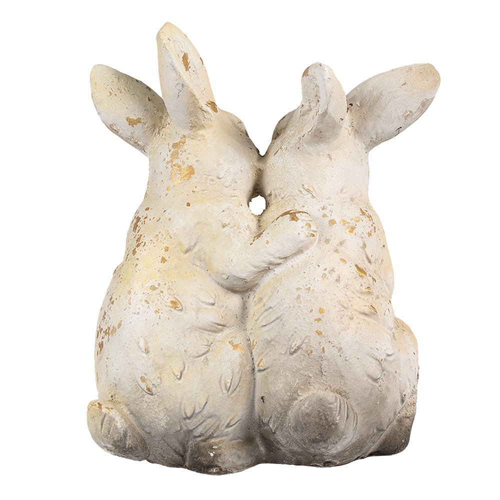 Decoratiebeeld konijn bruin-beige 33 cm