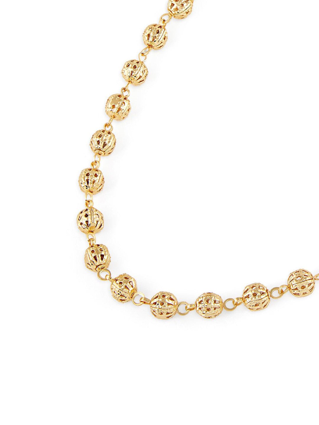 Vergulde kralenketting – retailketting – kralenontwerp – 29 cm lengte
