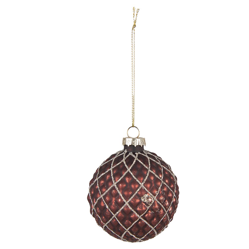 Kerstbal Set van 2 Ø 8 cm Rood Glas Kerstdecoratie