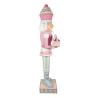 Kerstdecoratie met LED-verlichting en muziek Notenkraker 59x49x216 cm Roze Kunststof