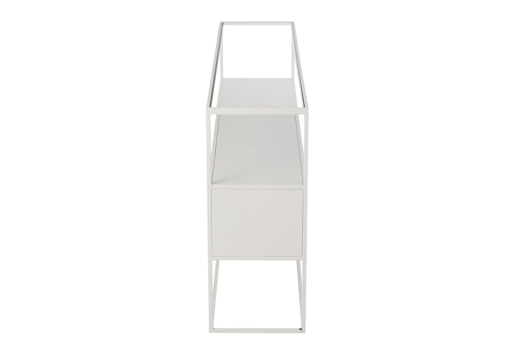 J-Line console Vierkant - metaal/glas - wit